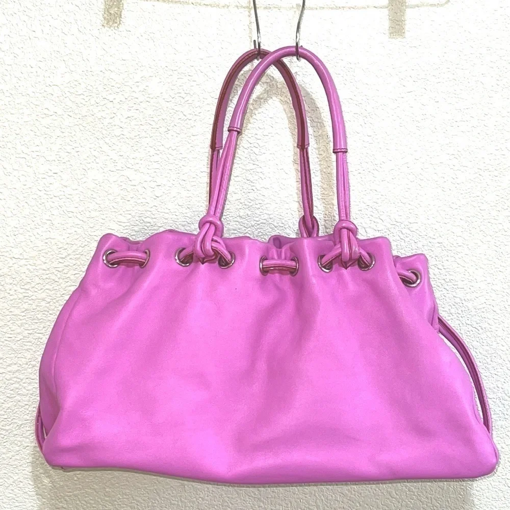 Tanner Krolle Pink Leather Tote Bag
